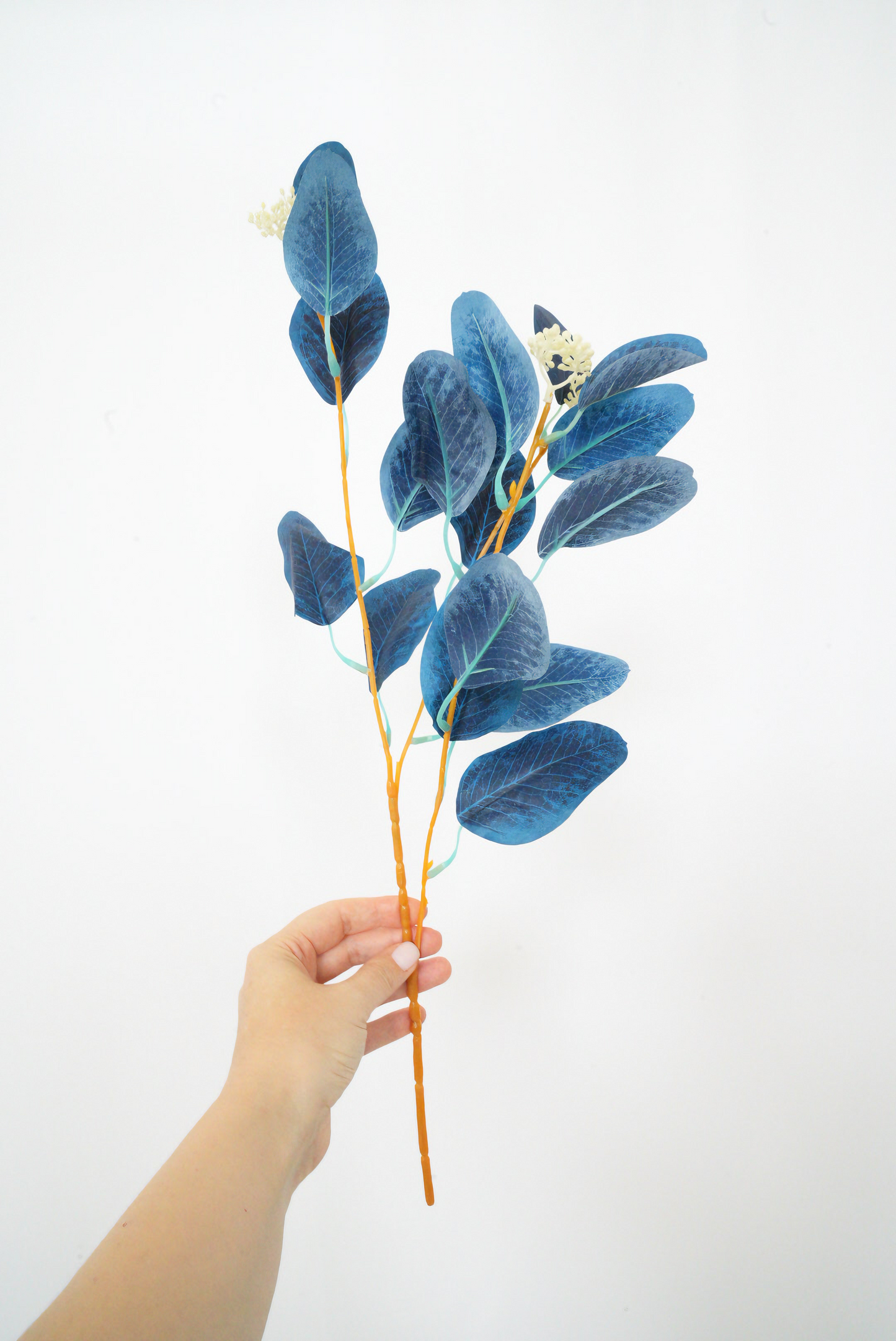 Blue Artificial Leaves | Nordic Faux Color Eucalyptus