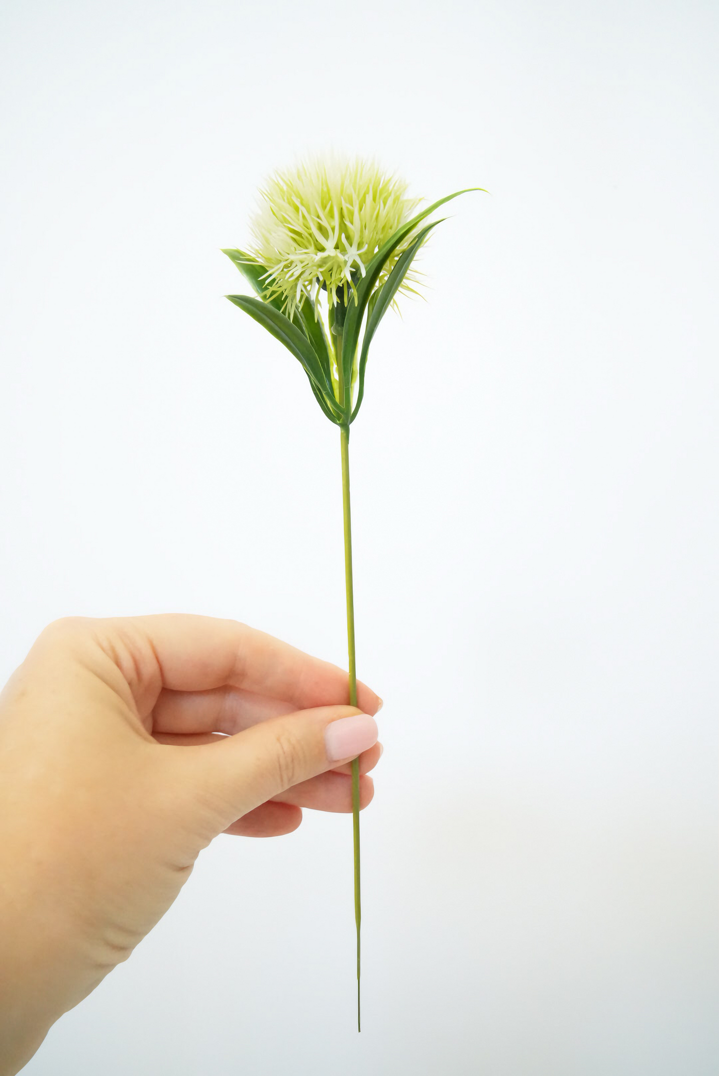 Vase "Handbag" with 12 Artificial Dandelions | Artificial Flowers Arrangement