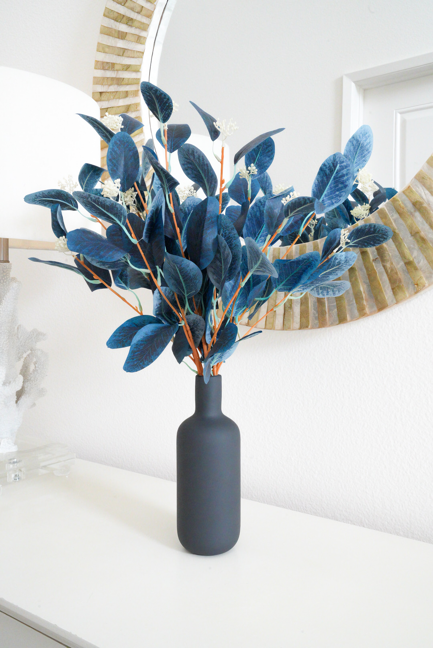 Blue Artificial Leaves | Nordic Faux Color Eucalyptus