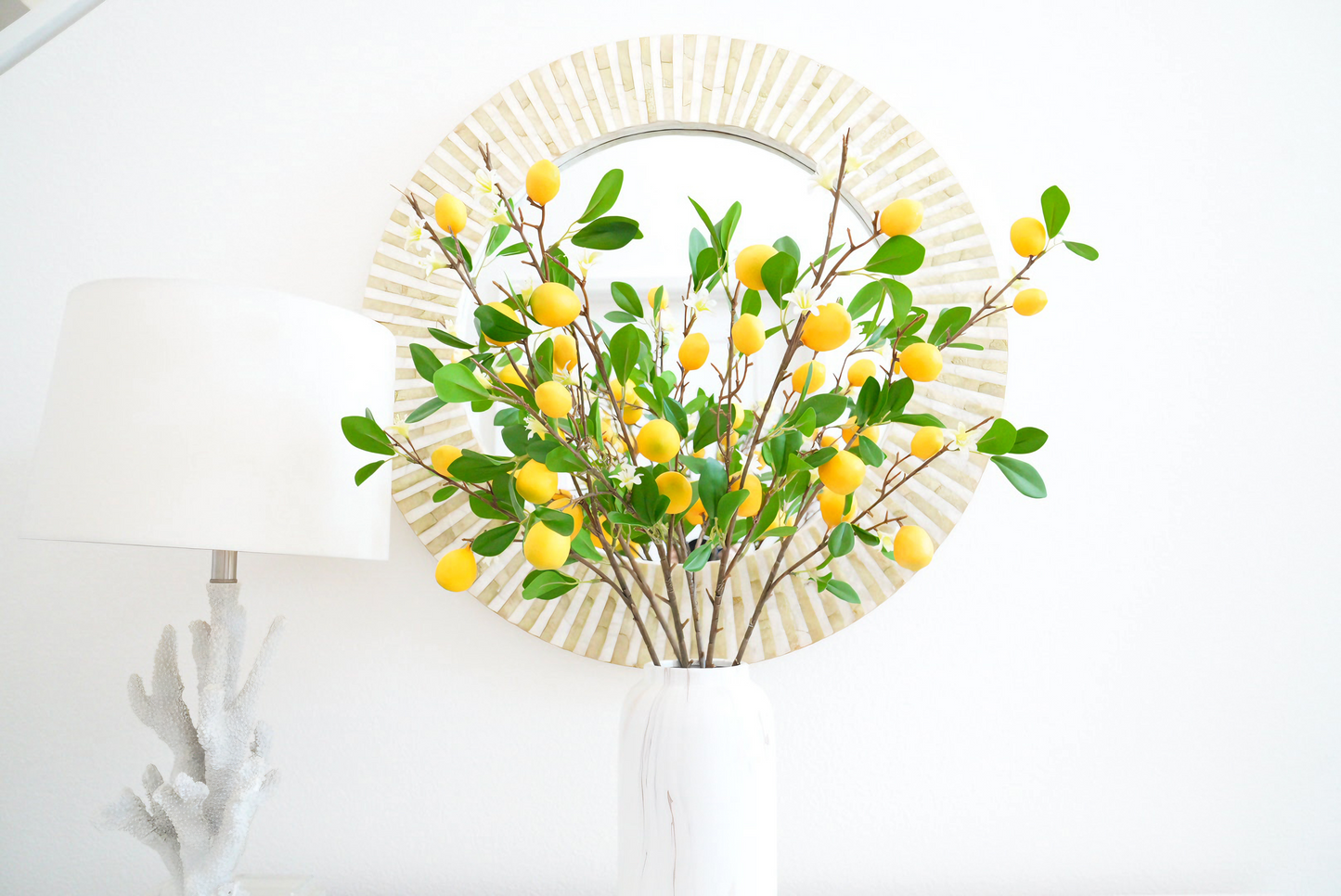 Artificial Lemons Stem | Faux Lemons Branch