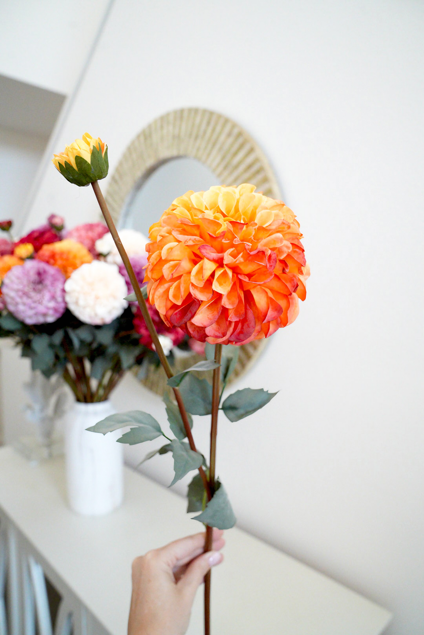 30 inches Artificial Dahlia | Faux Chrysanthemum Dahlia