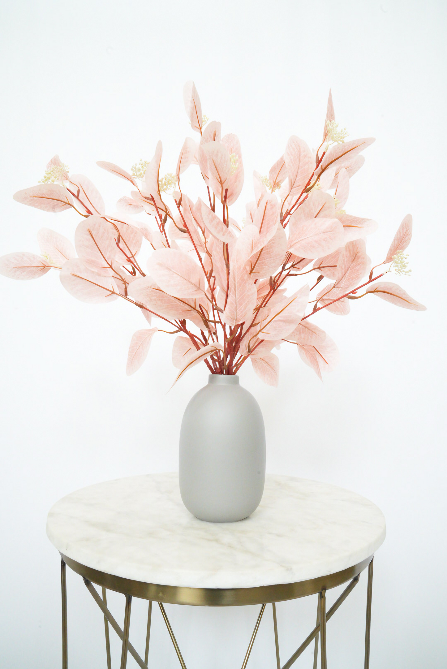 Light Pink Artificial Leaves | Nordic Faux Color Eucalyptus