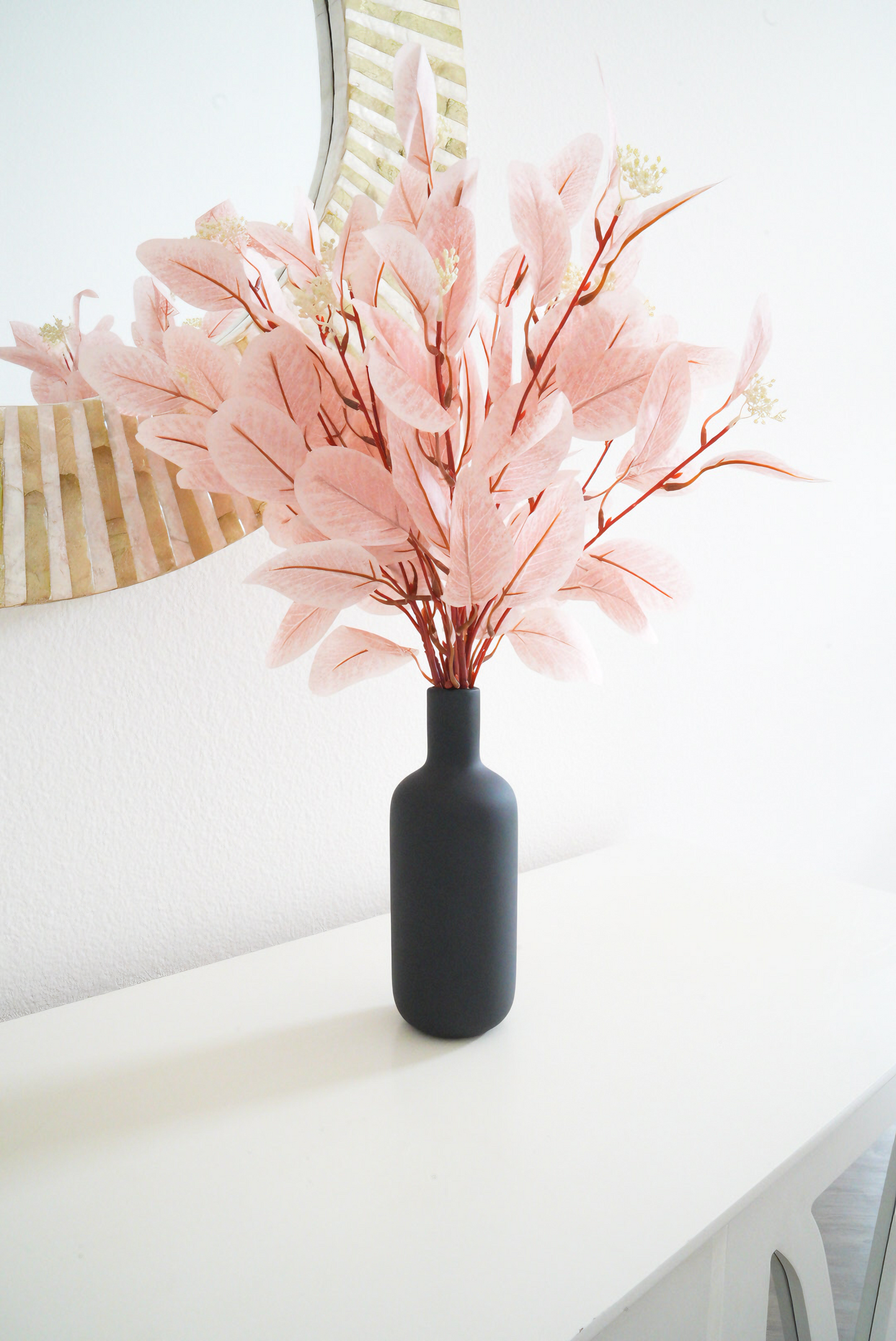 Light Pink Artificial Leaves | Nordic Faux Color Eucalyptus