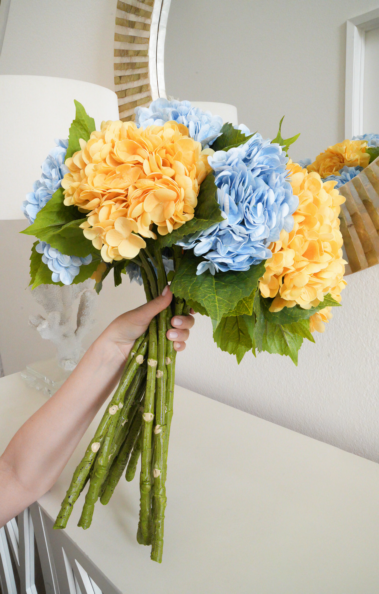 Artificial Real Touch Hydrangea | Artificial Flowers 20 inch Large Hydrangea
